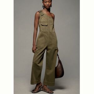 Pilcro Asymmetrical Olive Jumpsuit